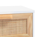 vidaXL fehér tömör fenyő és természetes rattan tálaló 80x30x75 cm