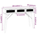 vidaXL fehér tömör fenyő és természetes rattan tálaló 105x30x75 cm