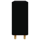 vidaXL fekete tömör fenyő/természetes rattan tálalószekrény 60x30x70cm