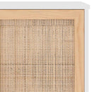 vidaXL fehér tömör fenyő/természetes rattan tálalószekrény 105x30x60cm