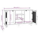 vidaXL fehér tömör fenyő/természetes rattan tálalószekrény 105x30x60cm