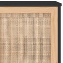 vidaXL fekete fenyő/természetes rattan tálalószekrény 105 x 30 x 60 cm