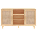 vidaXL barna tömör fenyő/természetes rattan tálalószekrény 105x30x60cm