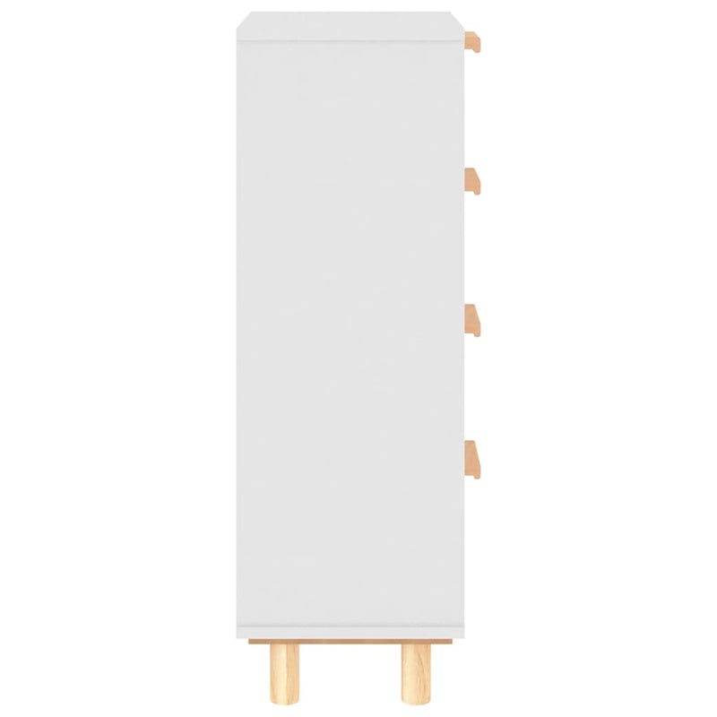 vidaXL fehér tömör fenyő/természetes rattan tálalószekrény 40x30x90 cm