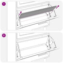 vidaXL fekete szerelt fa és természetes rattan cipőszekrény 52x25x80cm