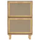 vidaXL barna szerelt fa és természetes rattan cipőszekrény 52x25x80 cm