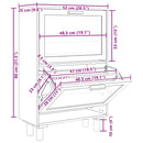 vidaXL barna szerelt fa és természetes rattan cipőszekrény 52x25x80 cm