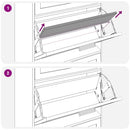 vidaXL barna szerelt fa és természetes rattan cipőszekrény 52x25x80 cm