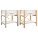 vidaXL 2 db fehér szerelt fa ágy melletti asztal 42 x 38 x 45 cm