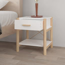 vidaXL 2 db fehér szerelt fa ágy melletti asztal 42 x 38 x 45 cm