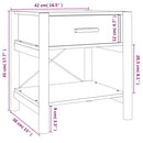 vidaXL 2 db fehér szerelt fa ágy melletti asztal 42 x 38 x 45 cm