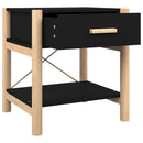 vidaXL 2 db fekete szerelt fa ágy melletti asztal 42 x 38 x 45 cm