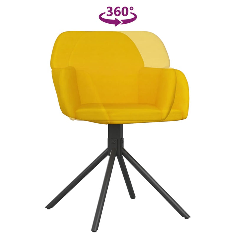 vidaXL 2 db sárga bársony forgó étkezőszék