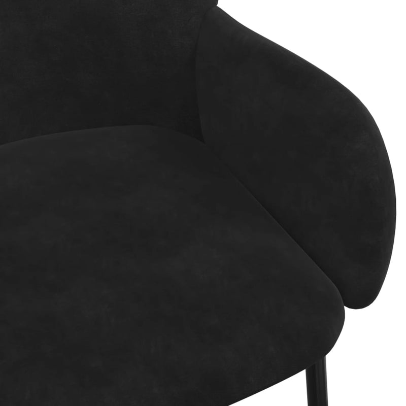 vidaXL 2 db fekete bársony étkezőszék