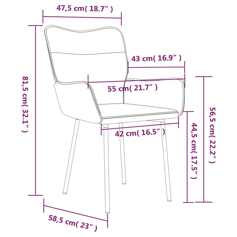 vidaXL 2 db sárga bársony étkezőszék