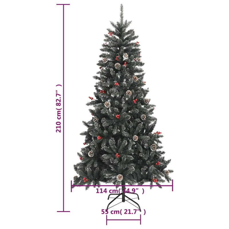 vidaXL zöld PVC műkarácsonyfa állvánnyal 210 cm