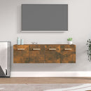 vidaXL 2 db füstös tölgy színű szerelt fa faliszekrény 60x36,5x35 cm