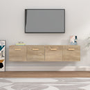 vidaXL 2 db sonoma tölgy színű szerelt fa faliszekrény 80x35x36,5 cm