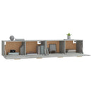 vidaXL 2 db betonszürke szerelt fa faliszekrény 100 x 36,5 x 35 cm