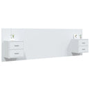 vidaXL fehér szerelt fa ágyfejtámla szekrényekkel