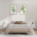 vidaXL fehér szerelt fa ágyfejtámla szekrényekkel