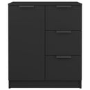 vidaXL 2 db fekete szerelt fa tálalóasztal 60 x 30 x 70 cm