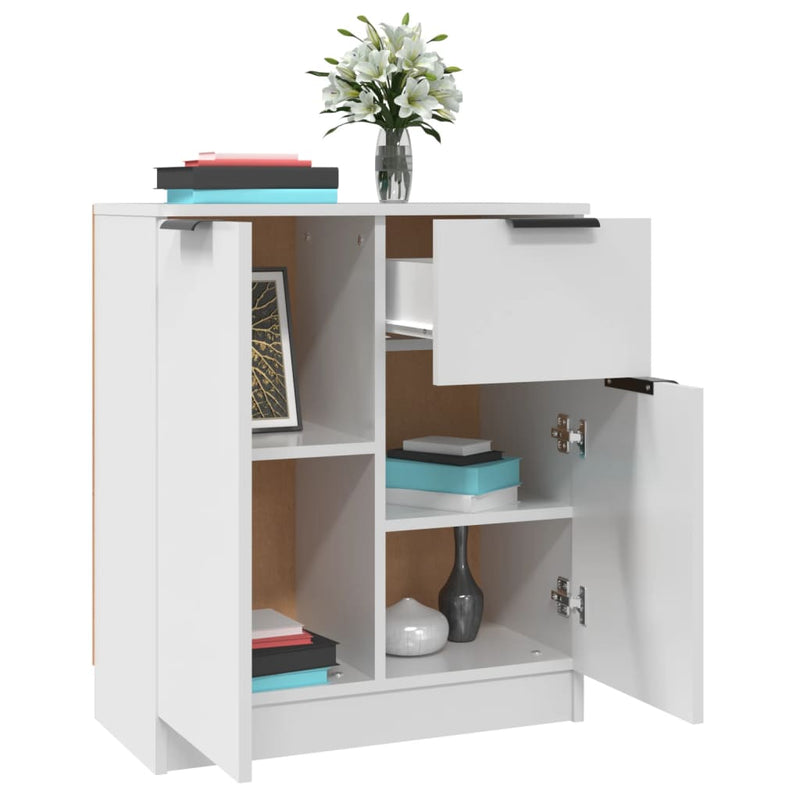 vidaXL 2 db fehér szerelt fa tálalóasztal 60 x 30 x 70 cm