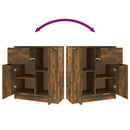 vidaXL 2 db füstös tölgyszínű szerelt fa tálalóasztal 60 x 30 x 70 cm