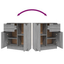 vidaXL 2 db szürke sonoma színű szerelt fa tálalóasztal 60x30x70 cm