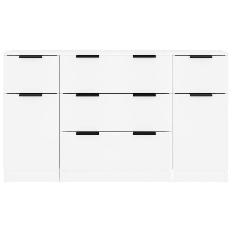 vidaXL 3 részes fehér szerelt fa tálalószekrény-garnitúra