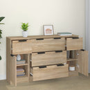 vidaXL 3 részes sonoma tölgyszínű szerelt fa tálalószekrény-garnitúra