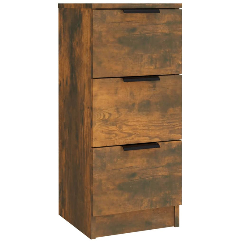 vidaXL 3 db füstös tölgy szerelt fa tálalószekrény