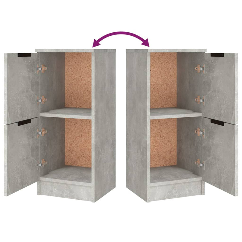 vidaXL 3 db betonszürke szerelt fa tálalószekrény