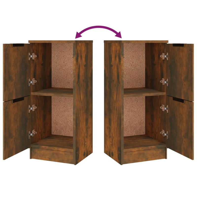 vidaXL 3 db füstös tölgy szerelt fa tálalószekrény