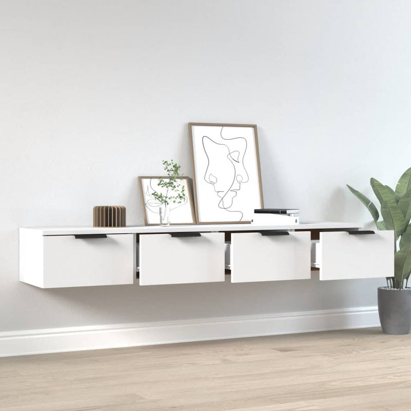 vidaXL 2 db fehér szerelt fa fali szekrény 68 x 30 x 20 cm
