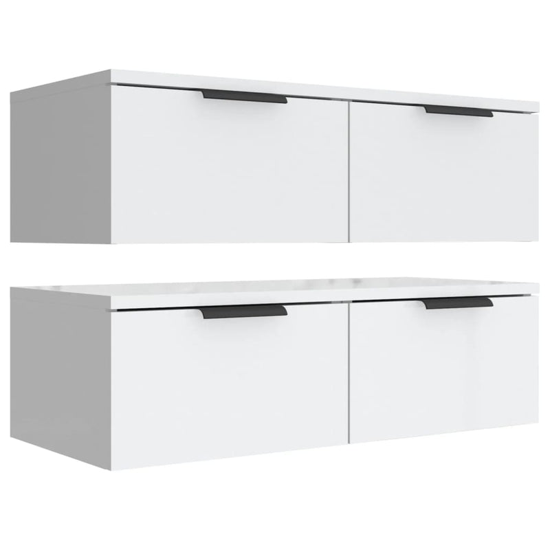 vidaXL 2 db fehér szerelt fa fali szekrény 68 x 30 x 20 cm