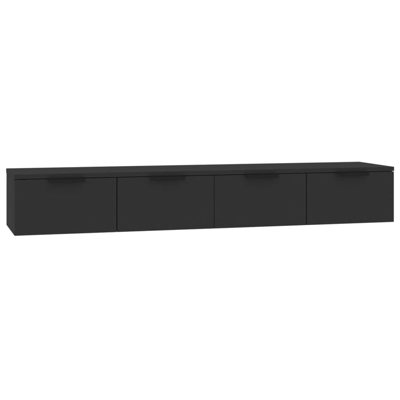vidaXL 2 db fekete szerelt fa faliszekrény 68 x 30 x 20 cm