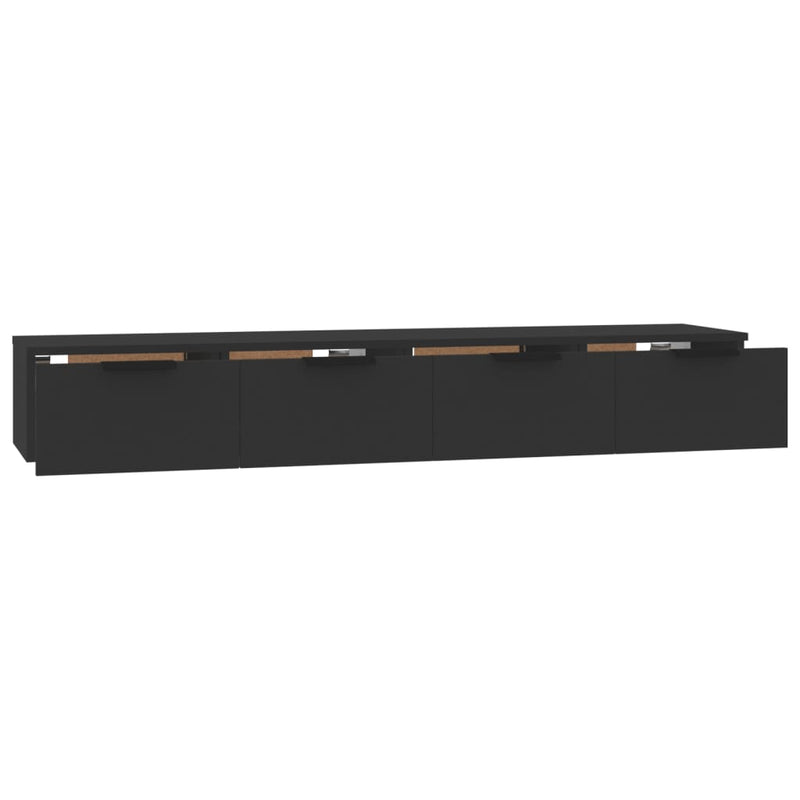 vidaXL 2 db fekete szerelt fa faliszekrény 68 x 30 x 20 cm