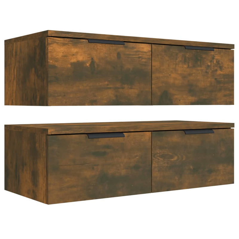 vidaXL 2 db füstös tölgyszínű szerelt fa fali szekrény 68 x 30 x 20 cm