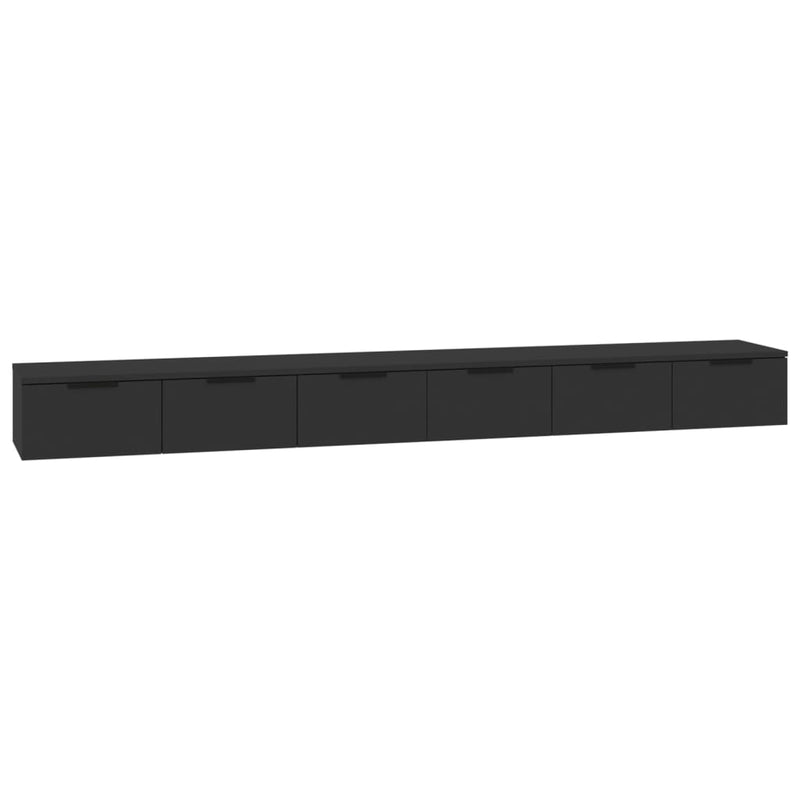 vidaXL 2 db fekete szerelt fa faliszekrény 102 x 30 x 20 cm