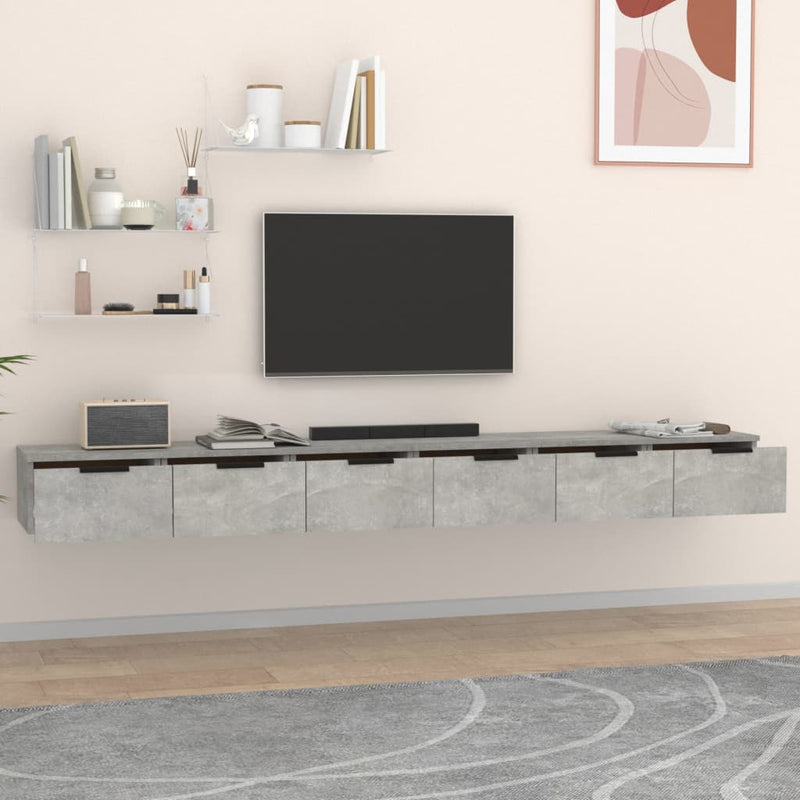 vidaXL 2 db betonszürke szerelt fa faliszekrény 102 x 30 x 20 cm