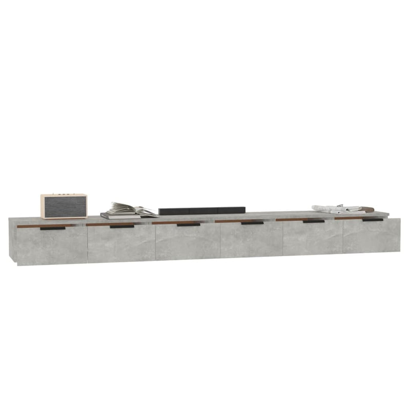 vidaXL 2 db betonszürke szerelt fa faliszekrény 102 x 30 x 20 cm