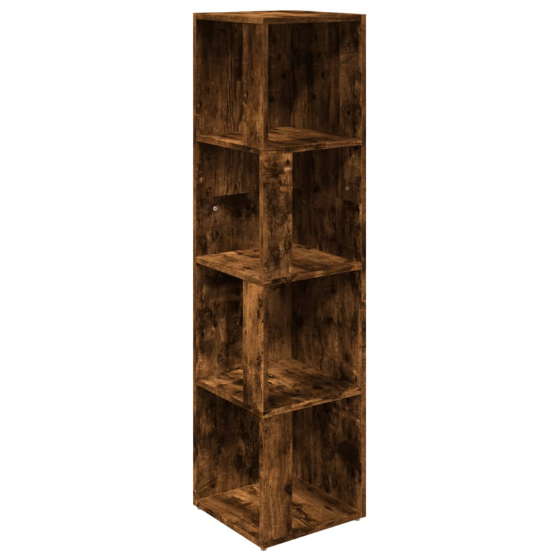 vidaXL füstös tölgy színű szerelt fa sarokszekrény 33 x 33 x 132 cm