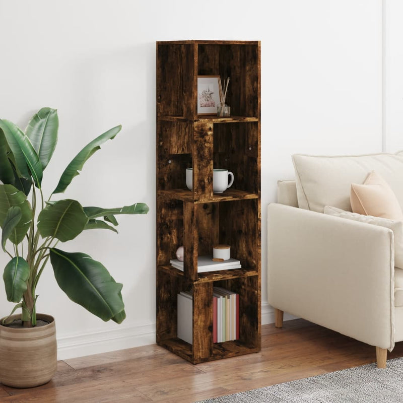vidaXL füstös tölgy színű szerelt fa sarokszekrény 33 x 33 x 132 cm