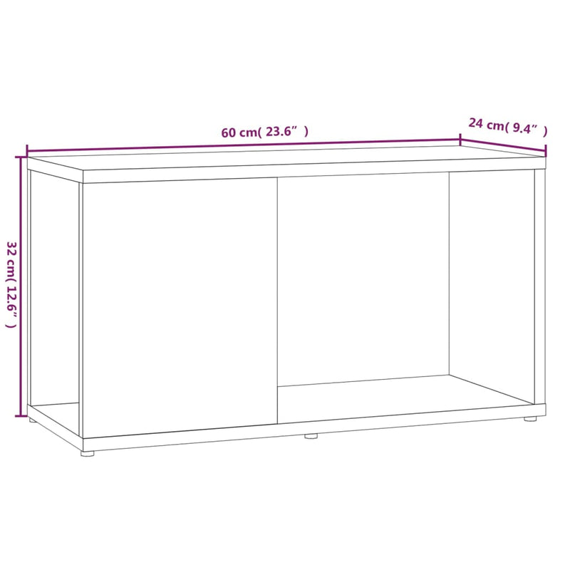 vidaXL szürke sonoma színű szerelt fa TV-szekrény 60 x 24 x 32 cm