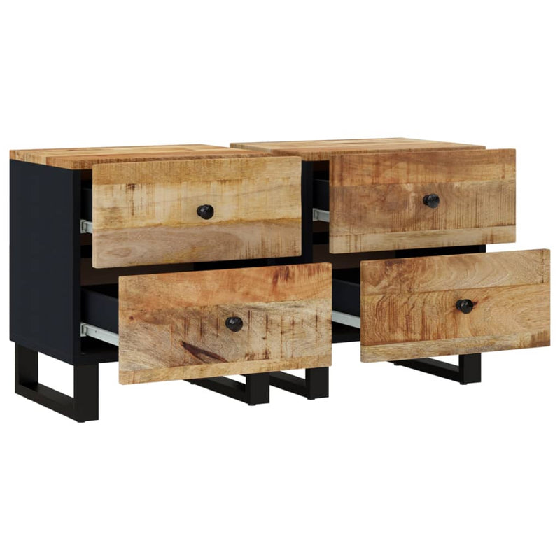 vidaXL 2 db tömör mangófa éjjeliszekrény 40 x 33 x 46 cm