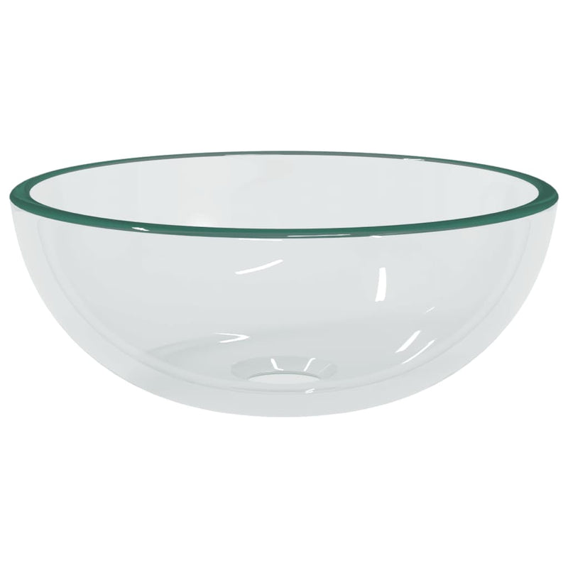 vidaXL átlátszó edzett üveg mosdókagyló 30x12 cm