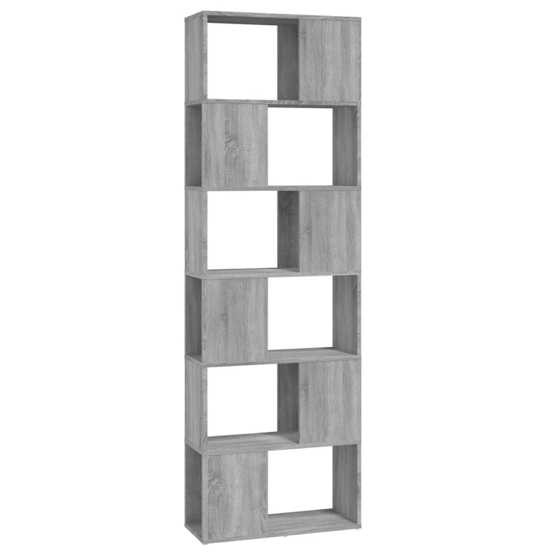 vidaXL szürke sonoma színű térelválasztó könyvszekrény 60x24x186 cm