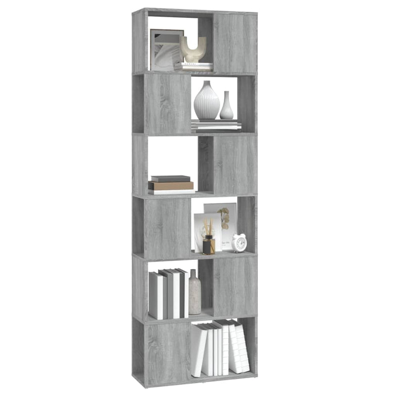 vidaXL szürke sonoma színű térelválasztó könyvszekrény 60x24x186 cm