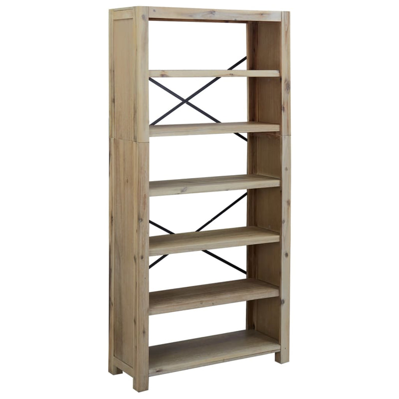 vidaXL 6 szintes tömör akácfa könyvespolc 80 x 30 x 170 cm